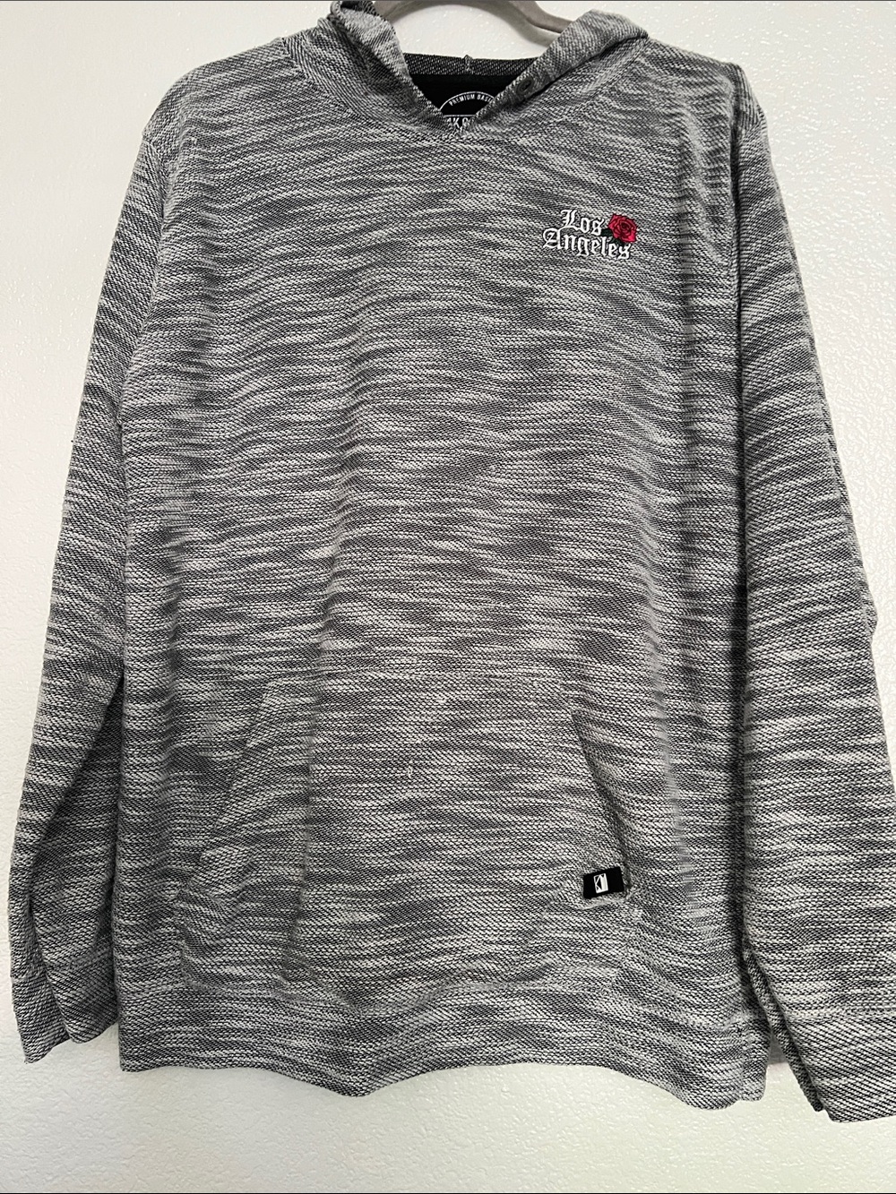 Men's Gray Crewneck Sweater with Los Angeles Embroidery